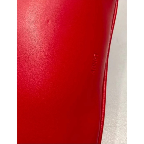 Arket Red Leather Shoulder Bag - Picture 5 of 6